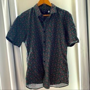 TOPMAN Floral print button down shirt